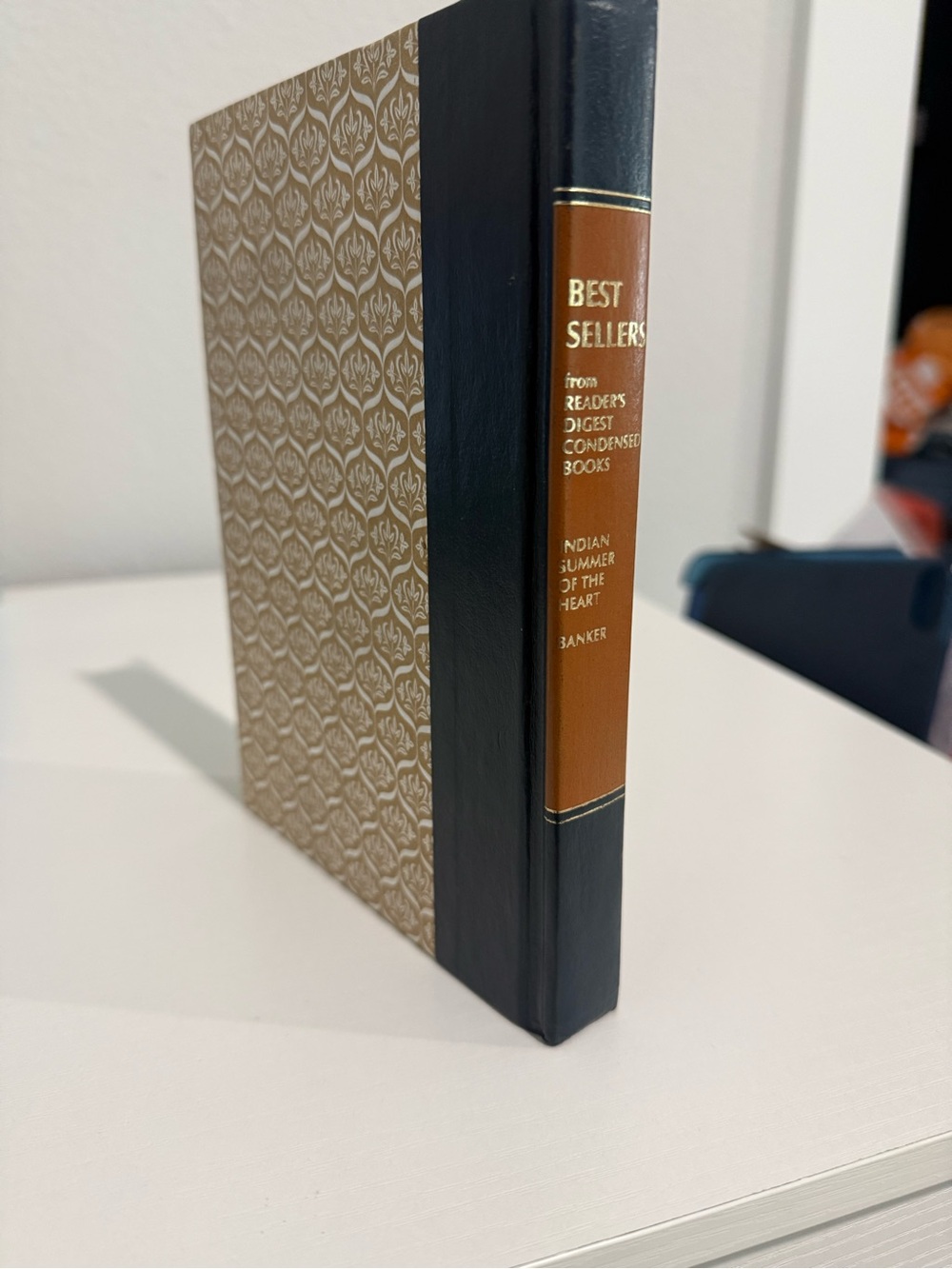 Decorative Patterned Book Box in Black and Tan